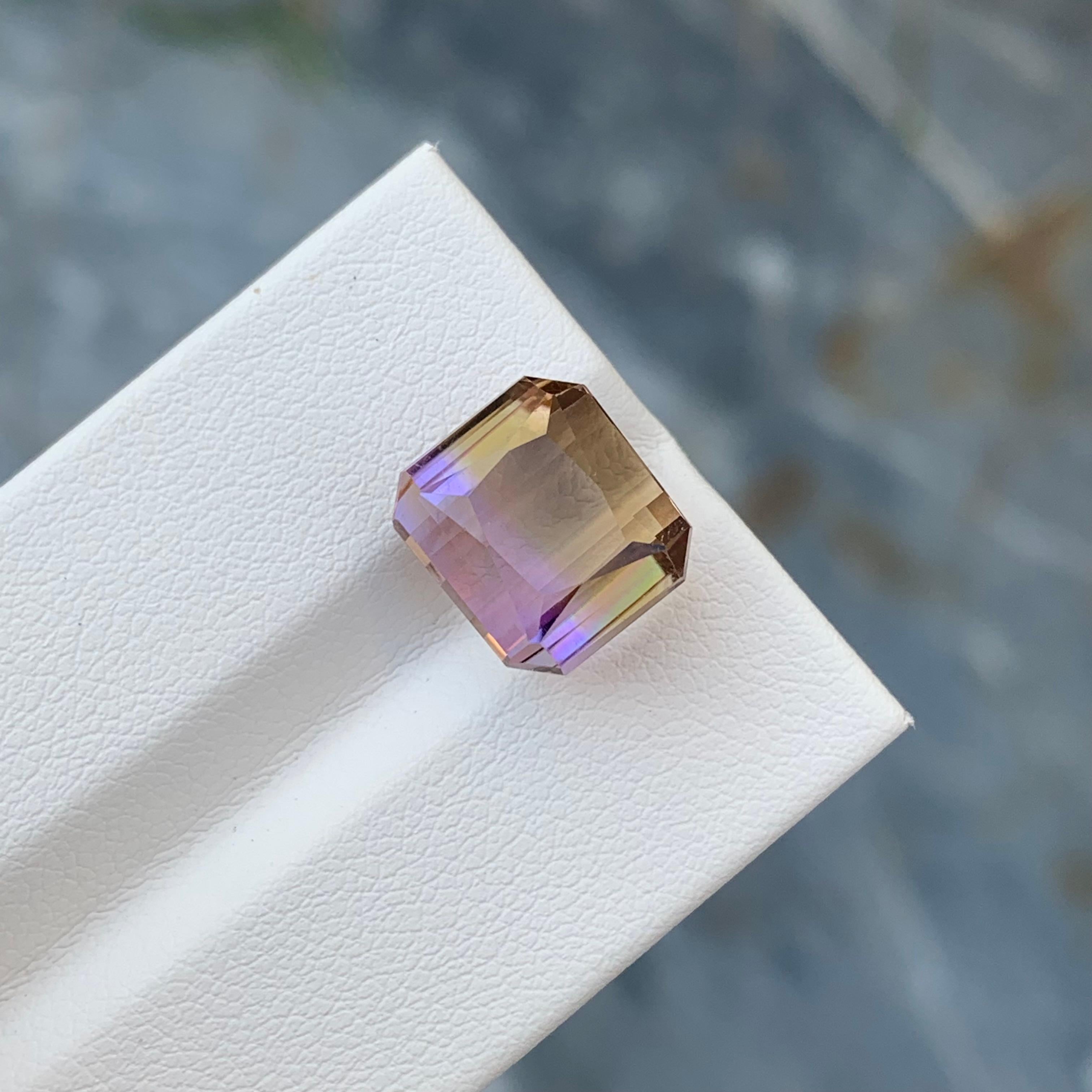 9.30 Carat Natural Loose Ametrine Octagon Shape Gem For Necklace Jewellery  For Sale 2