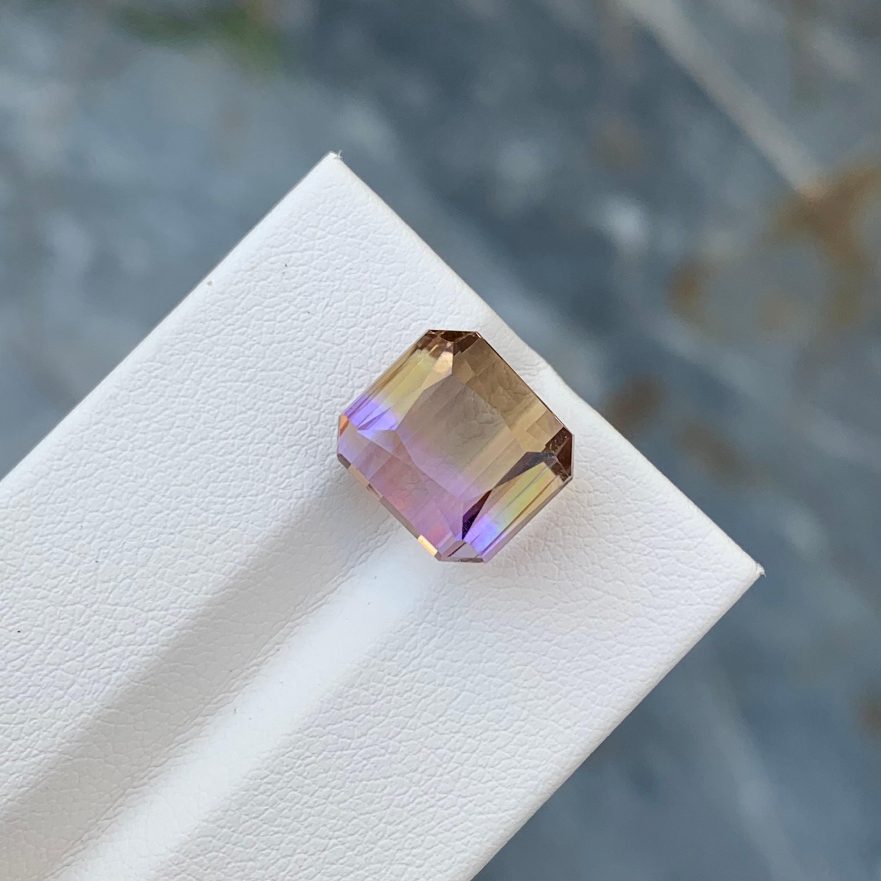 9.30 Carat Natural Loose Ametrine Octagon Shape Gem For Necklace Jewellery  For Sale 3