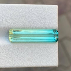 9.30 Carat Natural Loose Bicolor Tourmaline Stone Emerald Cut Afghan Gemstone
