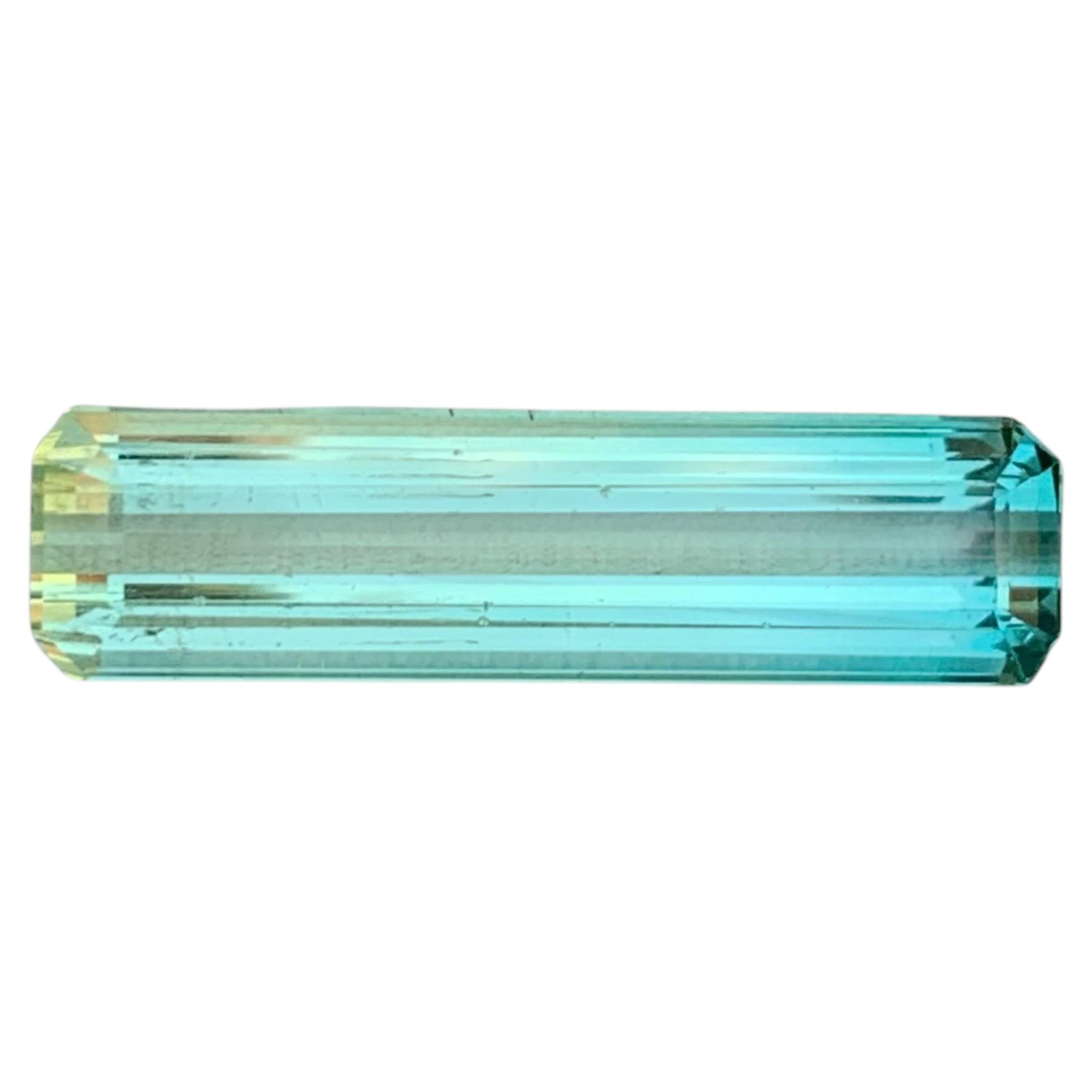9.30 Carat Natural Loose Bicolor Tourmaline Stone Emerald Cut Afghan Gemstone