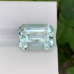 9,30 Karat Natürlicher loser hellblauer Aquamarin Smaragdschliff Pakistan Edelstein