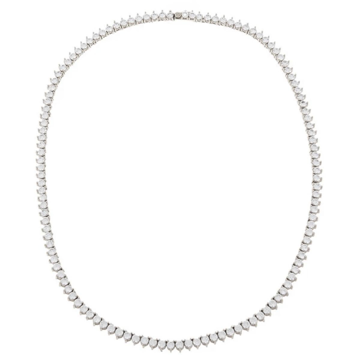 Round Cut Bespoke 10 Carat Round Brilliant Cut Diamonds White Gold Tennis Necklace For Sale
