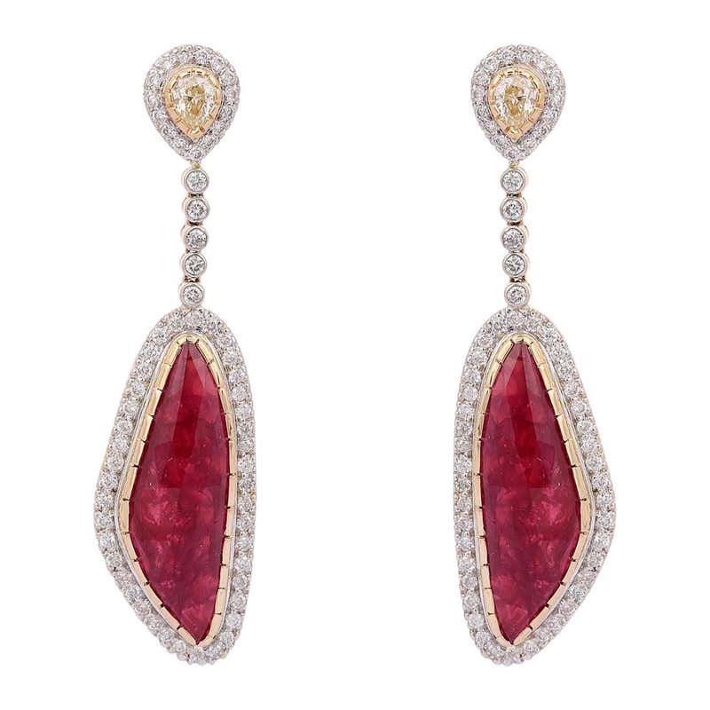 Antique Ruby Drop Earrings - 1,083 For Sale at 1stDibs | ruby drop ...