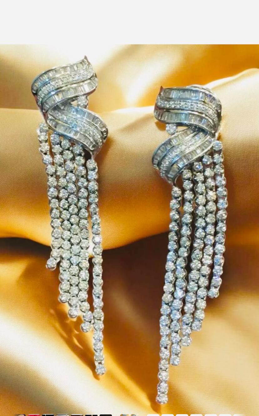Orecchini in oro 14K con diamanti naturali da 9,30 carati in vendita 3