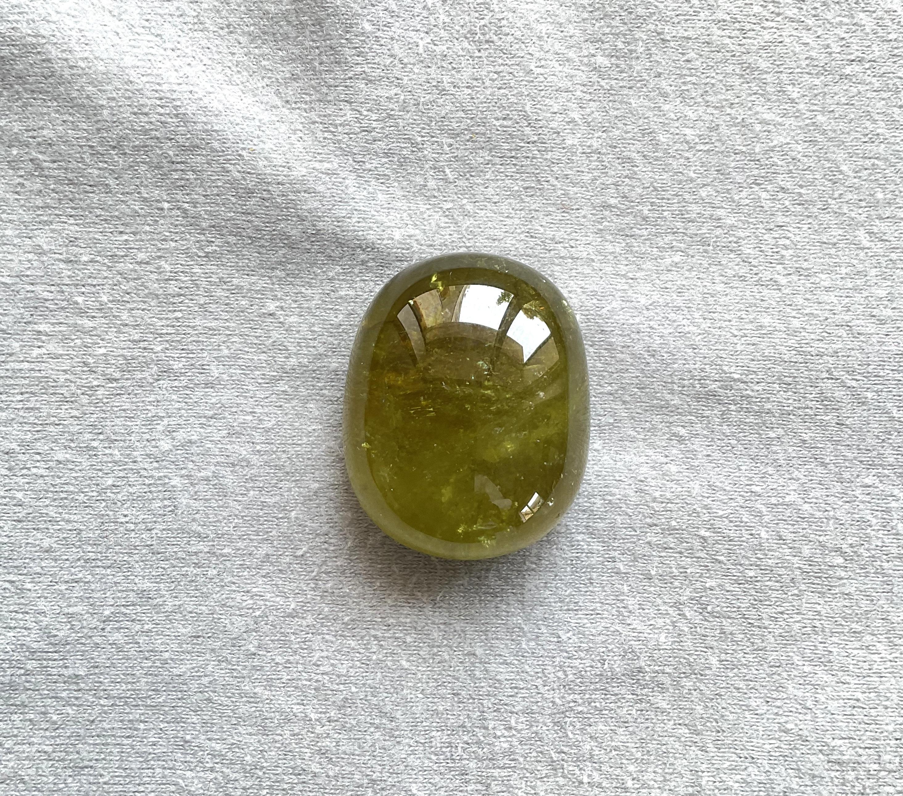 93.06 Carats Green Tourmaline Plain Tumbled Loose Gemstone Fine Jewelry Natural In New Condition For Sale In Jaipur, RJ