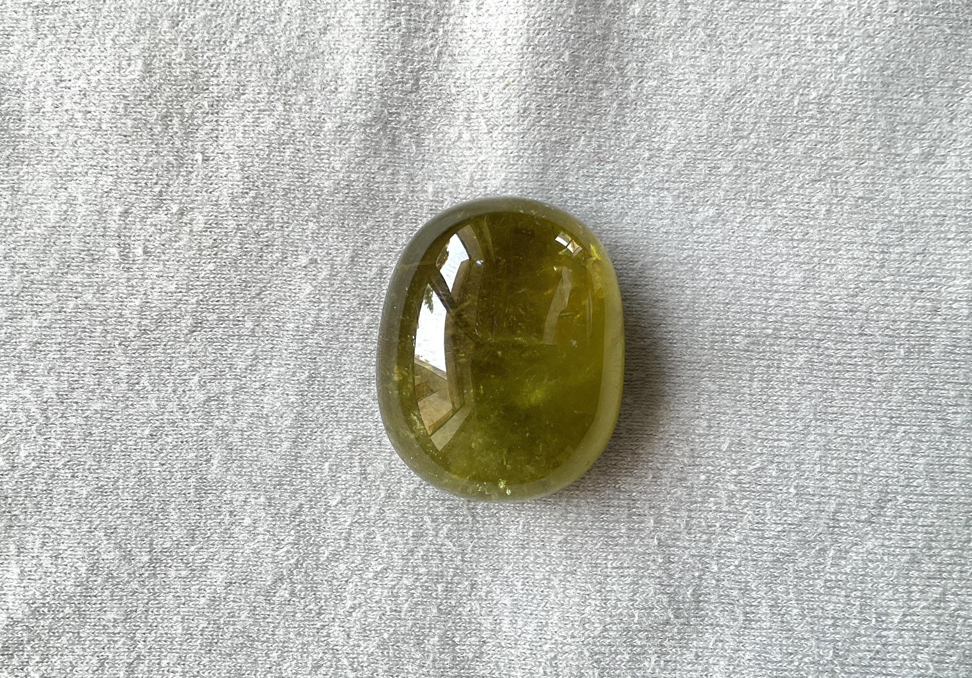Women's or Men's 93.06 Carats Green Tourmaline Plain Tumbled Loose Gemstone Fine Jewelry Natural For Sale