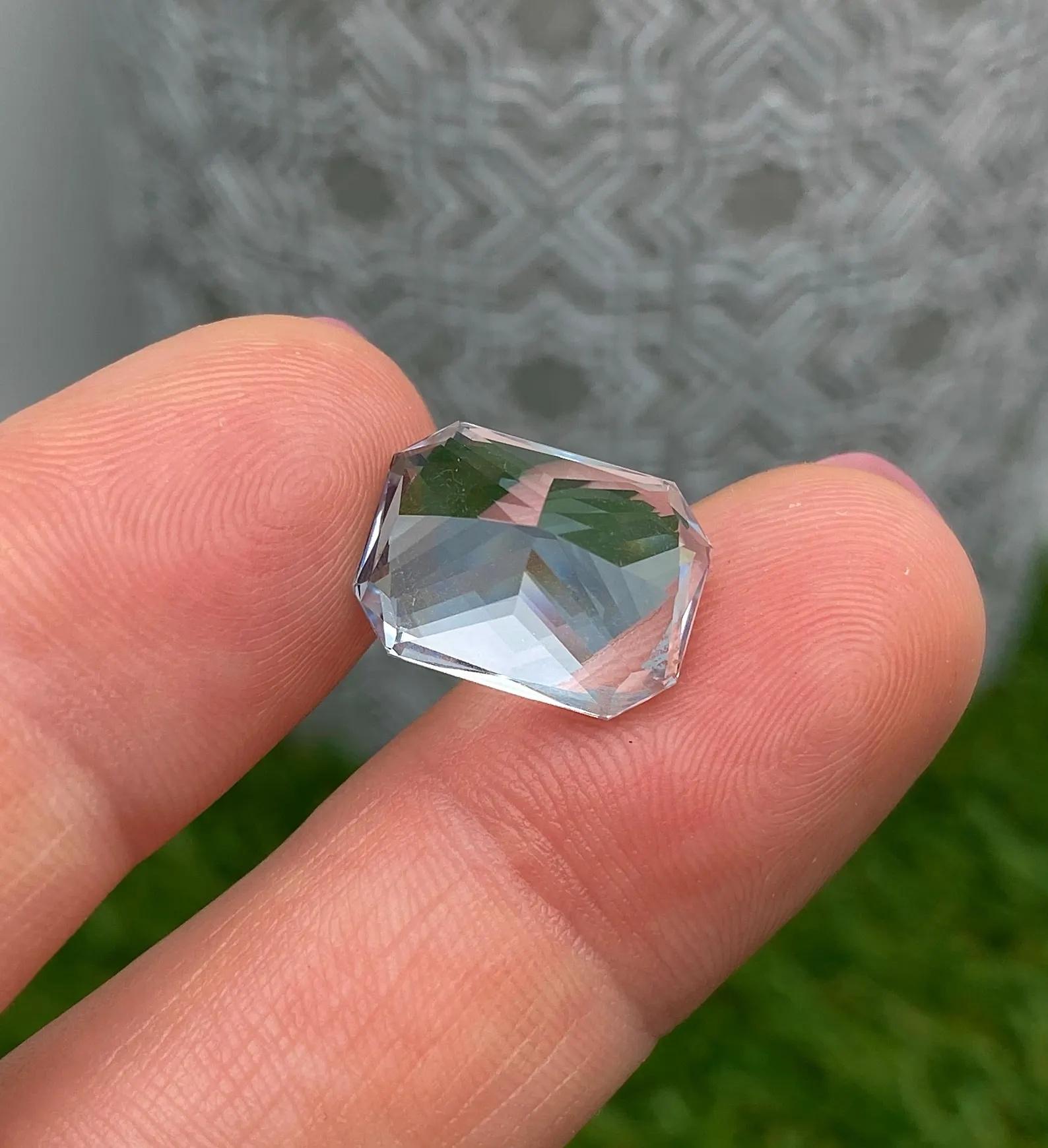 9,30Ct Acquamarina naturale, taglio radiante, 14,3x10,7x9,3mm, Madagascar in vendita 4
