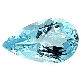 9.31 Ct. Natural Aquamarine Pear Shape Eye Clean Clarity Loose Gemstone  For Sale