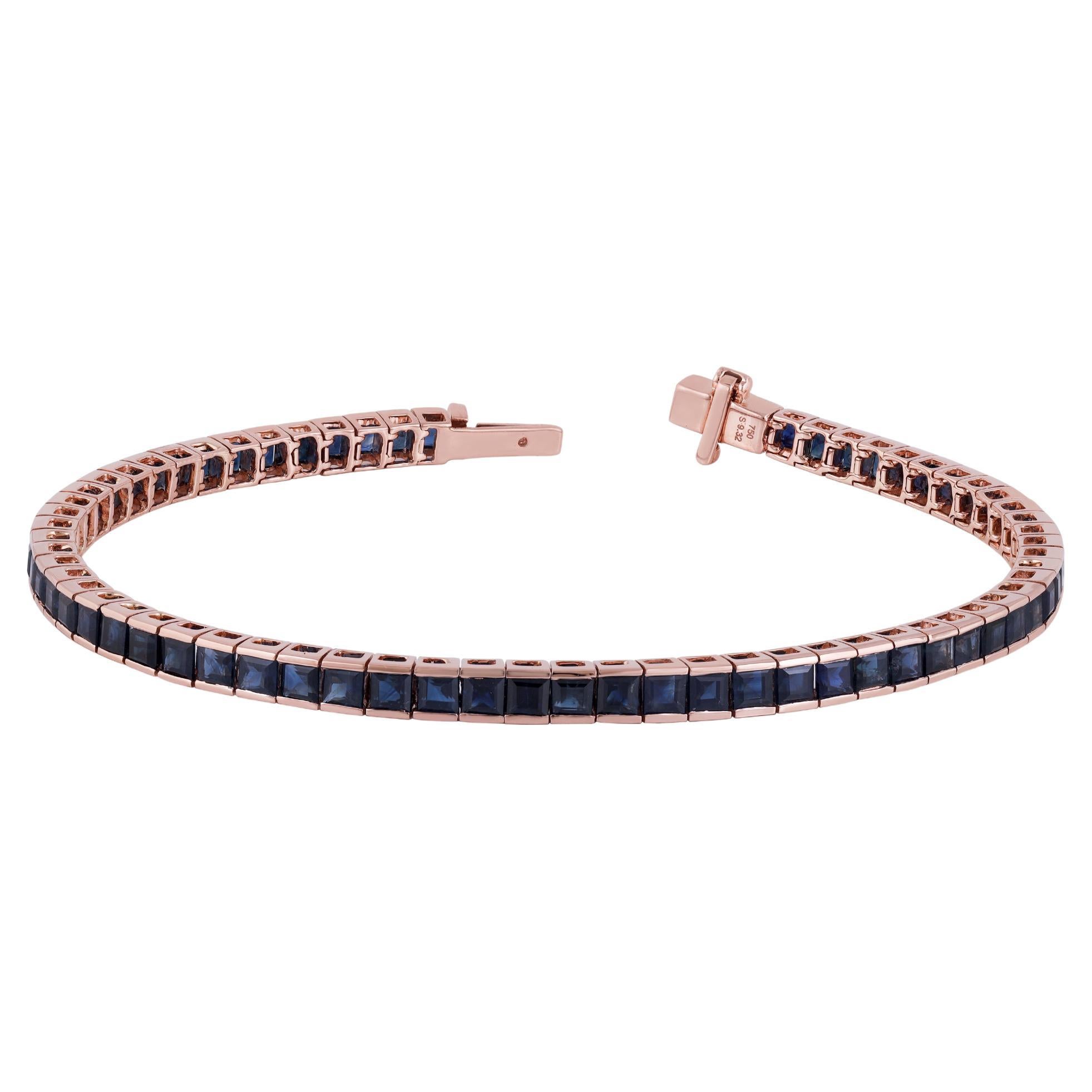 11,08 Karat Saphir-Armband, eingefasst in 18 Karat Roségold