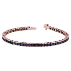 Bracelet en or rose 18 carats clouté de saphirs de 11,08 carats