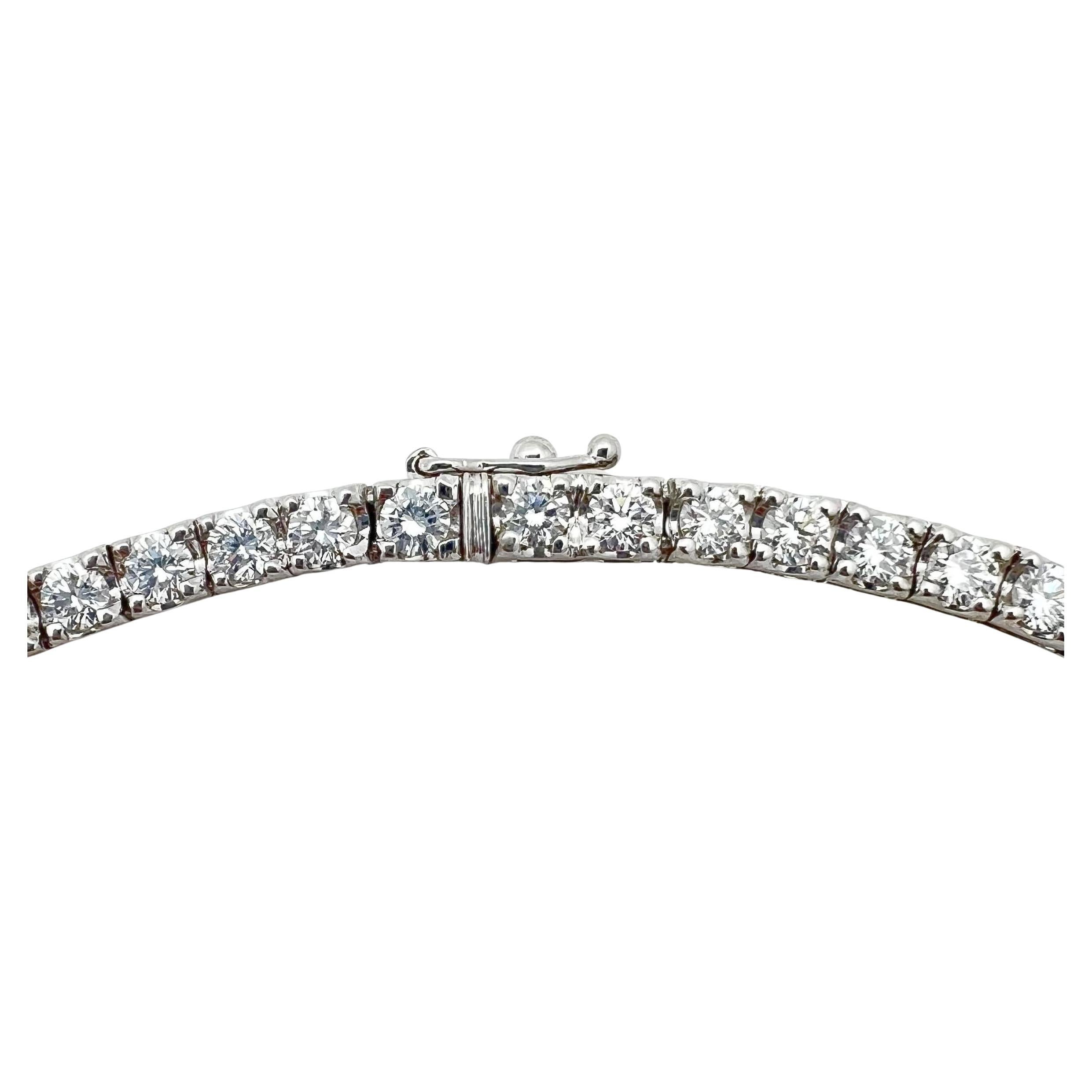 9.33 Carat Round Brilliant Diamond Riviera Necklace In Excellent Condition In Palm Beach, FL