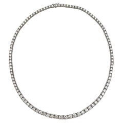 9.33 Carat Round Brilliant Diamond Riviera Necklace