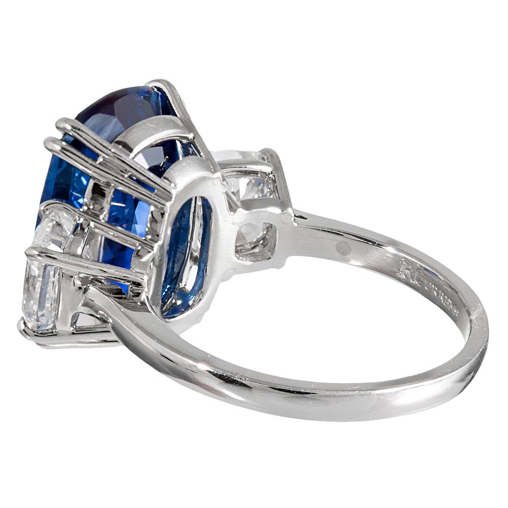 9.33 Carat Sapphire and Diamond Ring In Excellent Condition In Carmel-by-the-Sea, CA