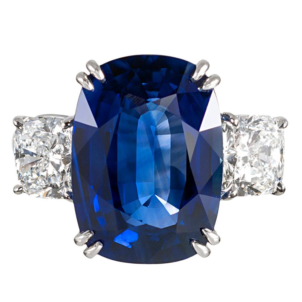 9.33 Carat Sapphire and Diamond Ring