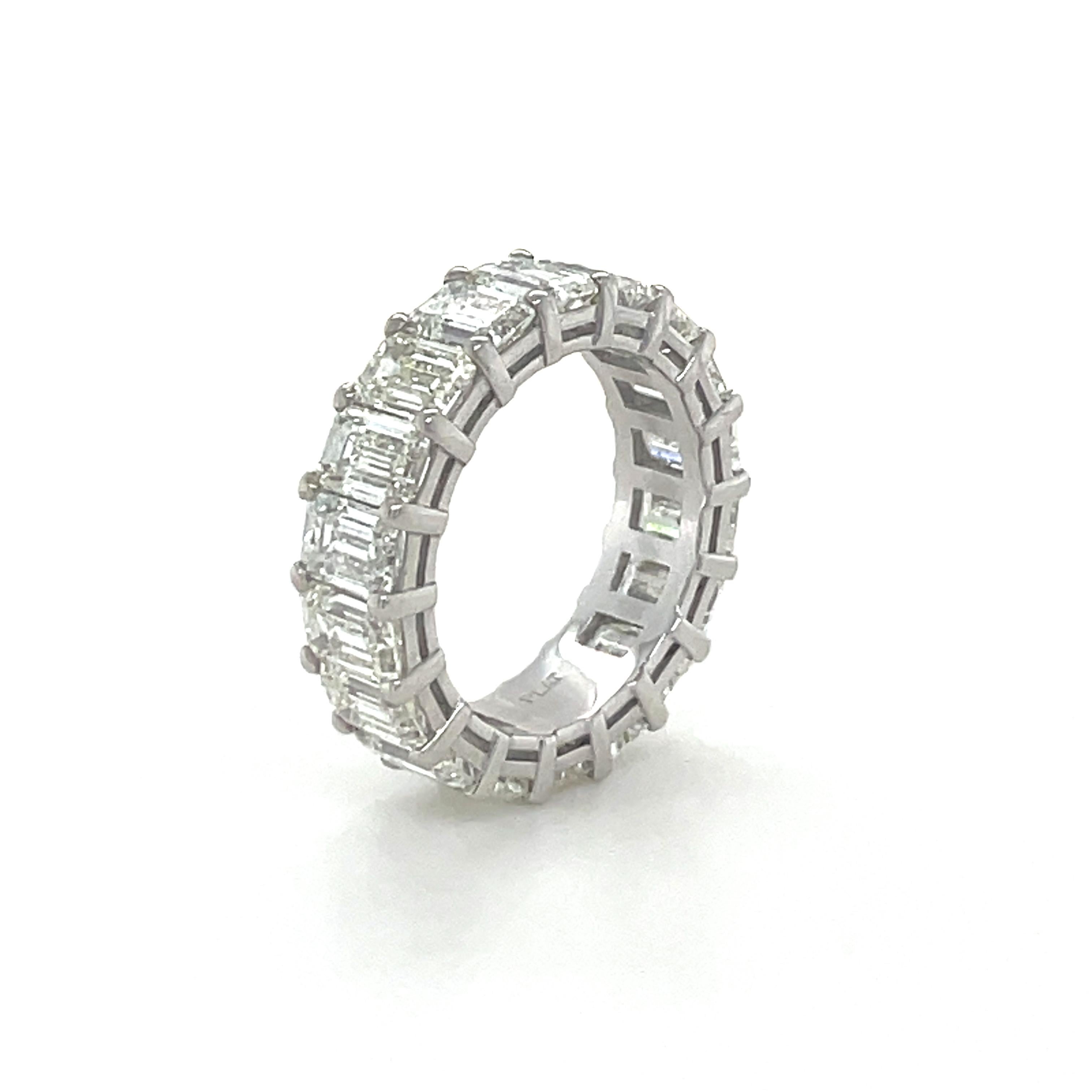 Emerald Cut 9.33 Carats Diamond Eternity Band For Sale