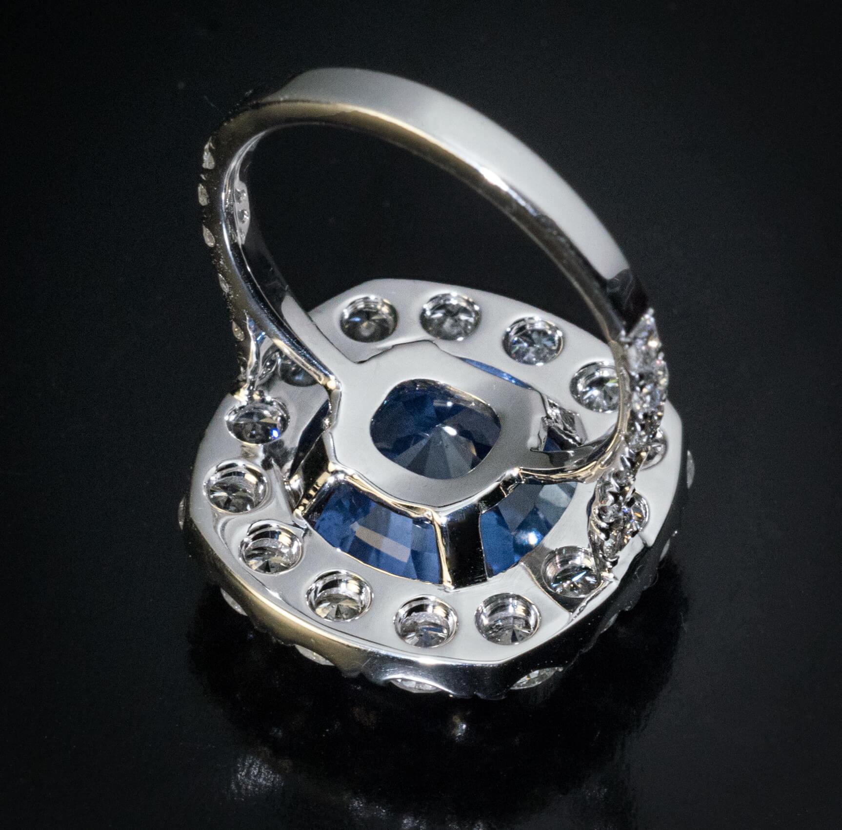 9.33ct Sapphire Diamond White Gold Ring For Sale 1