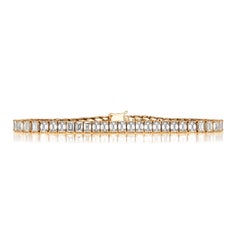 9.33ct Emerald Cut Diamond Tennis Bracelet in 18k Yellow Gold