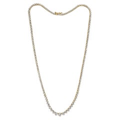 9.33ct Round Brilliant Cut Diamond Graduated Tennis Necklace