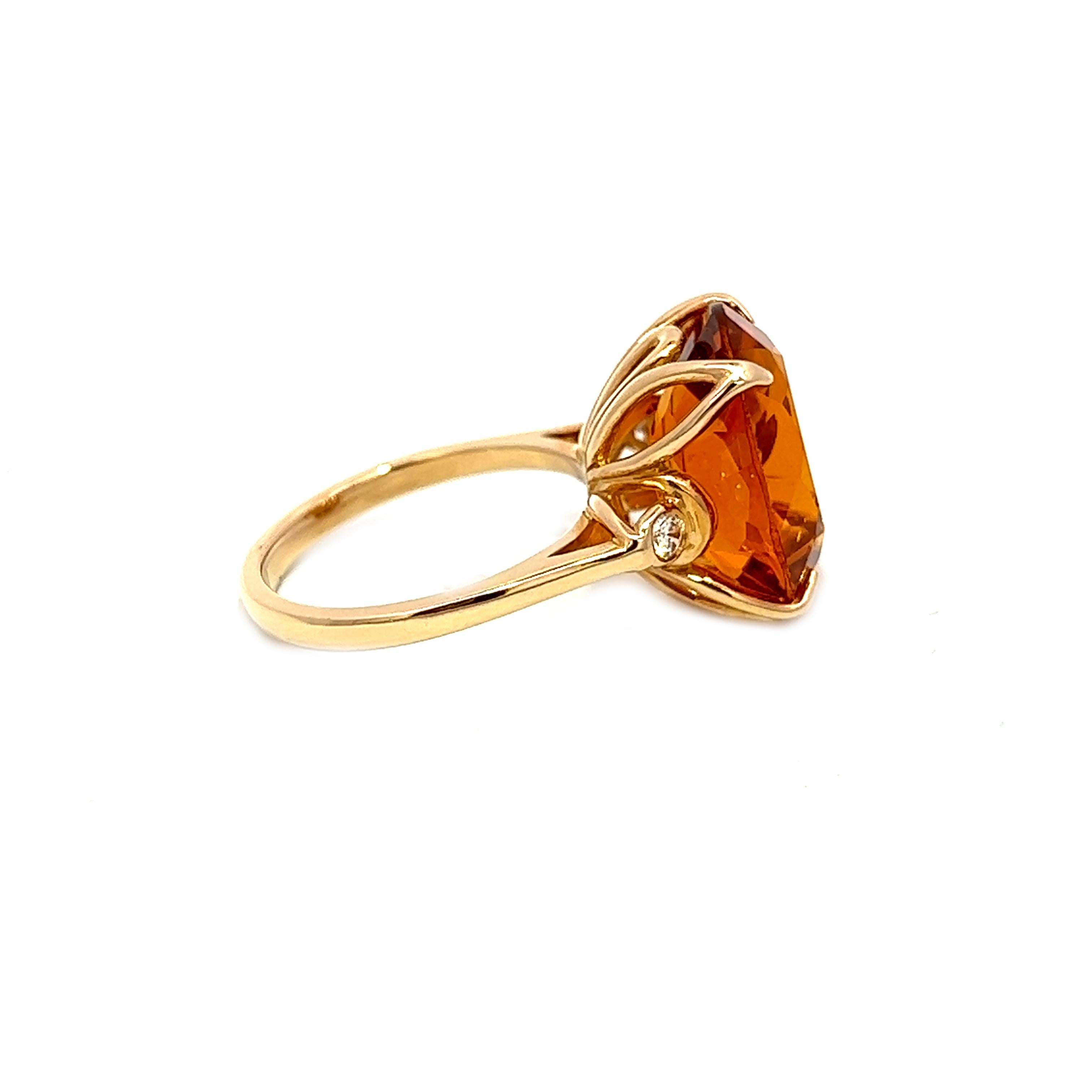 Oval Cut 9.33CT Total Weight Orange Topaz & Diamonds set in 14KY For Sale