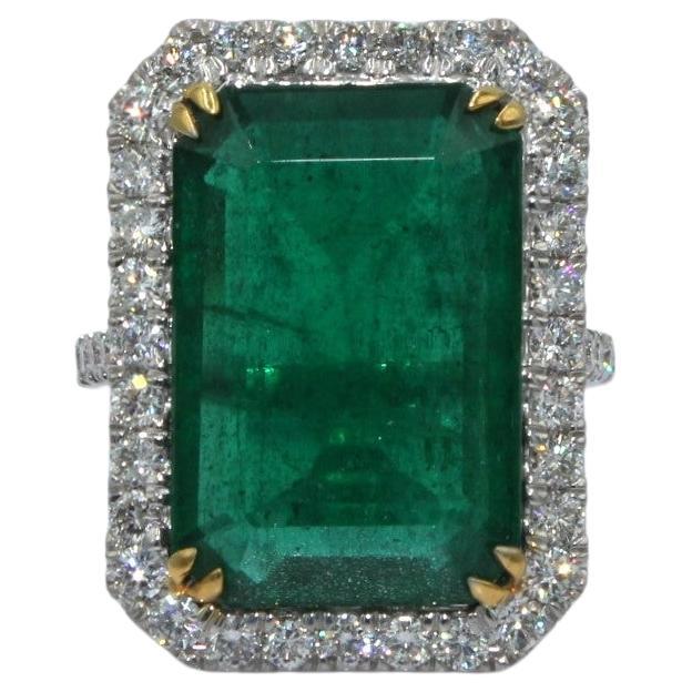 9.34 Carat Emerald & Diamond Ring