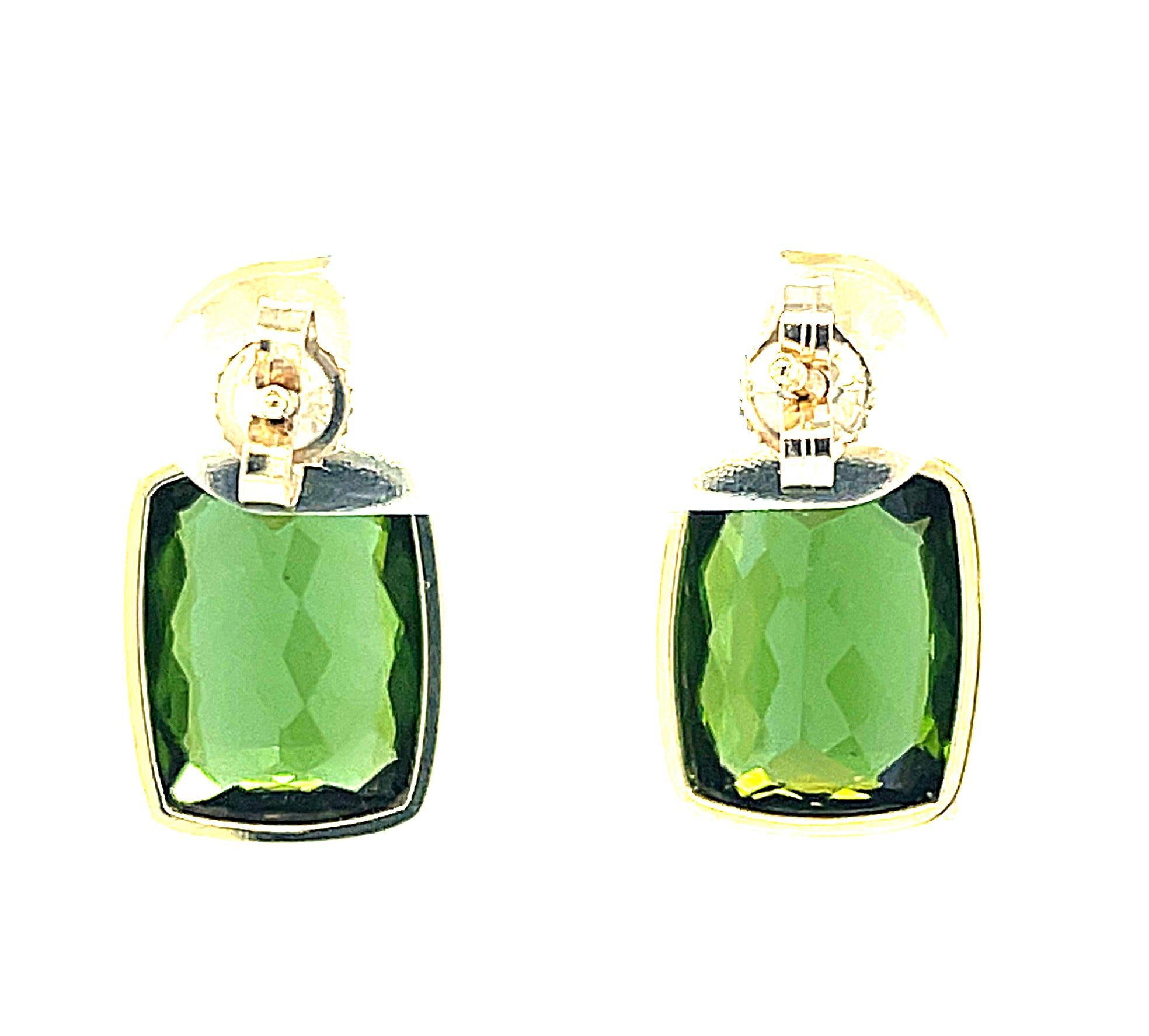 green tourmaline earrings gold