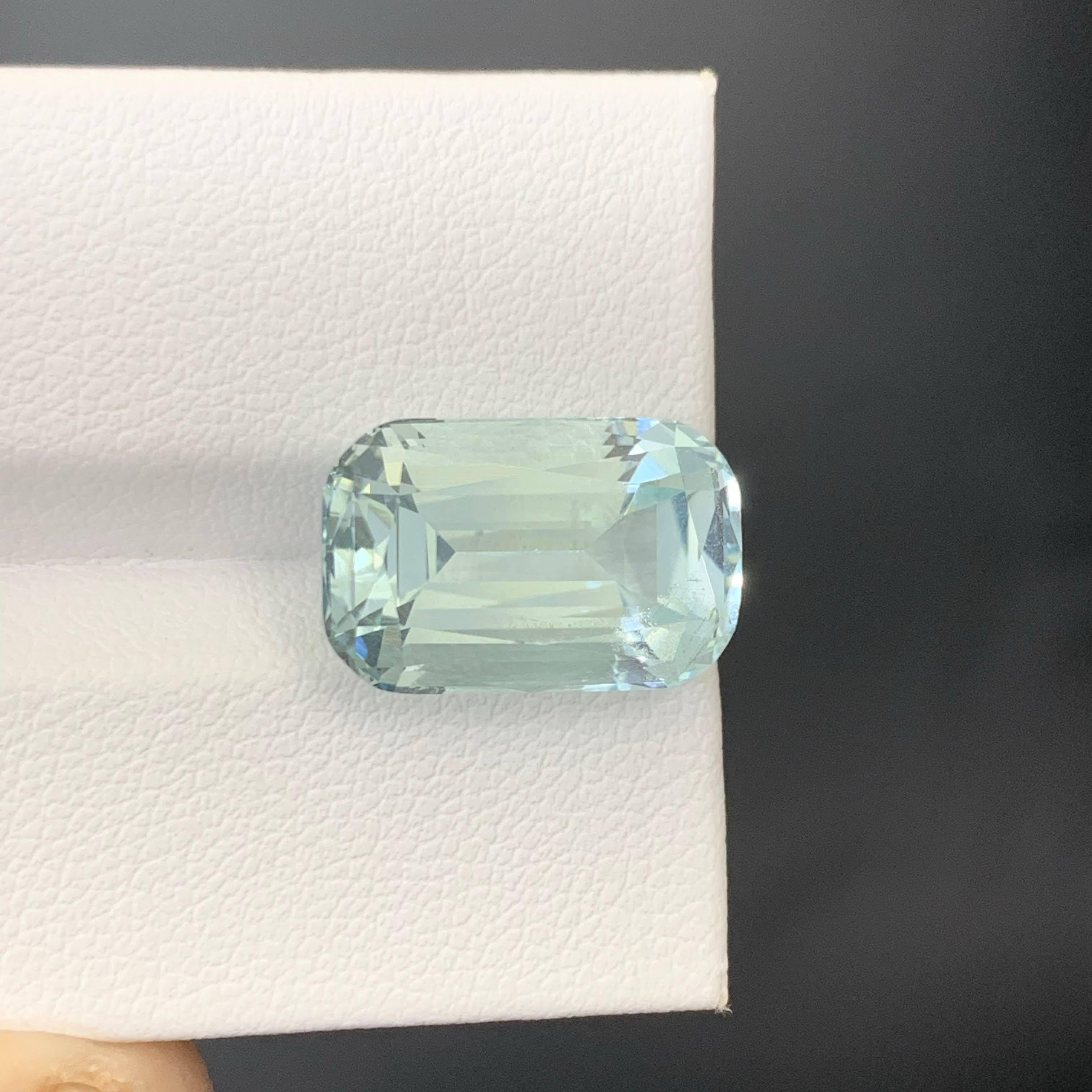 9.35 Karat Natürlicher loser hellblauer Aquamarin im Kissenschliff Pakistanischer Edelstein im Angebot 4