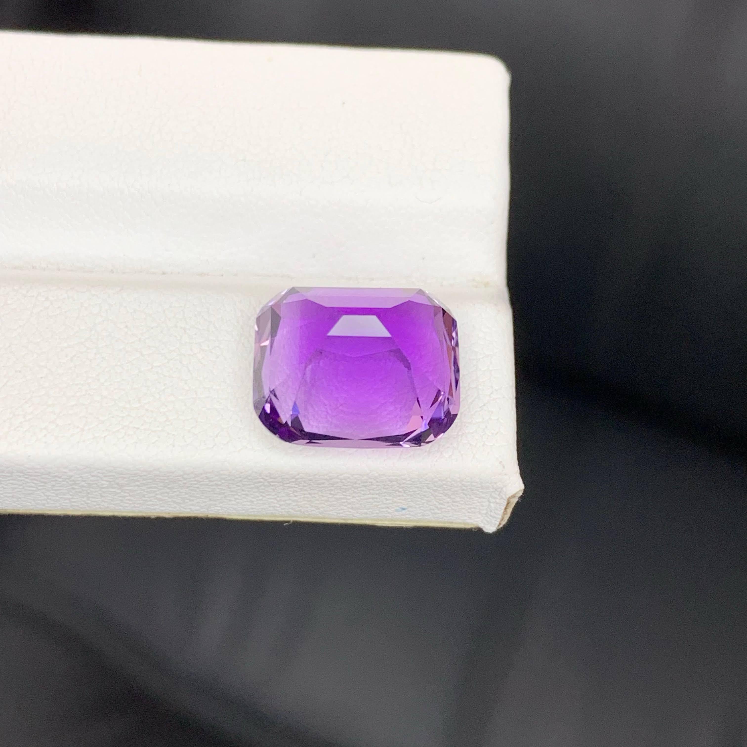 9.35 carati di pietra ametista viola naturale sciolta con taglio a cuscino Gemma brasiliana in vendita 4