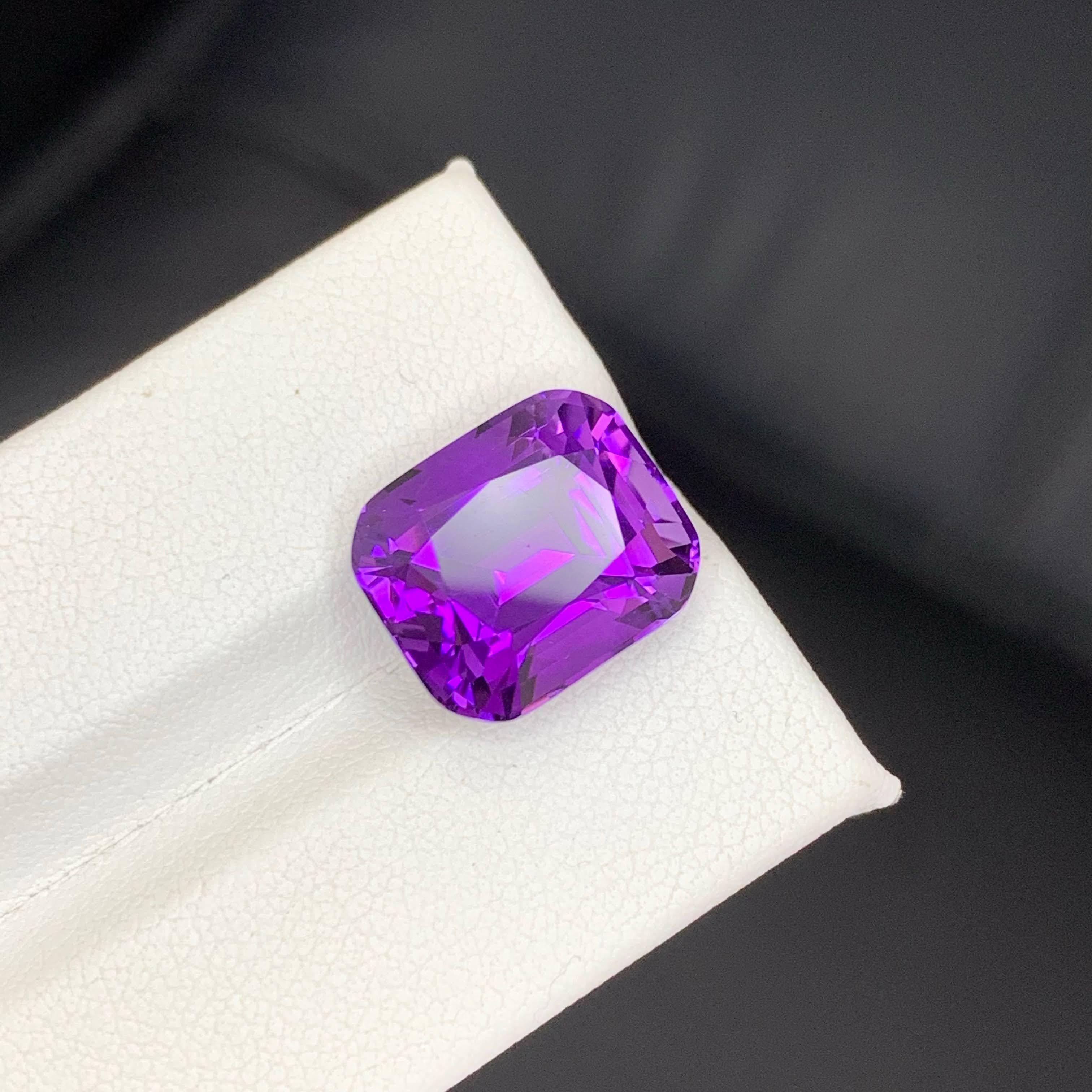9.35 carati di pietra ametista viola naturale sciolta con taglio a cuscino Gemma brasiliana in vendita 5