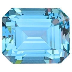 9.35 Carat Natural Loose Sky Blue Color Topaz Emerald Cut African Gemstone