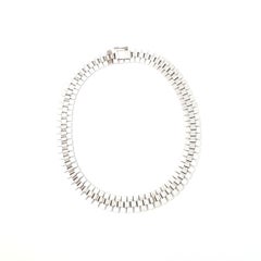935 Silver Art Deco Paste Rhinestone Crystal Choker