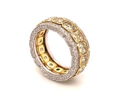 9.35ct T.W. Total Canary Fancy Yellow Radiant-Cut Diamond Eternity Band