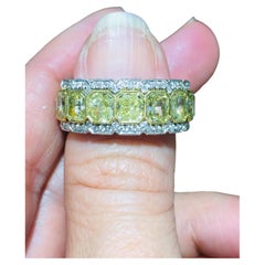 9.35ct T.W. Total Canary Fancy Yellow Radiant-Cut Diamond Eternity Band