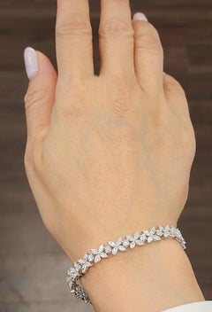 9.36 ct Marquise & Round Diamond Tennis Bracelet