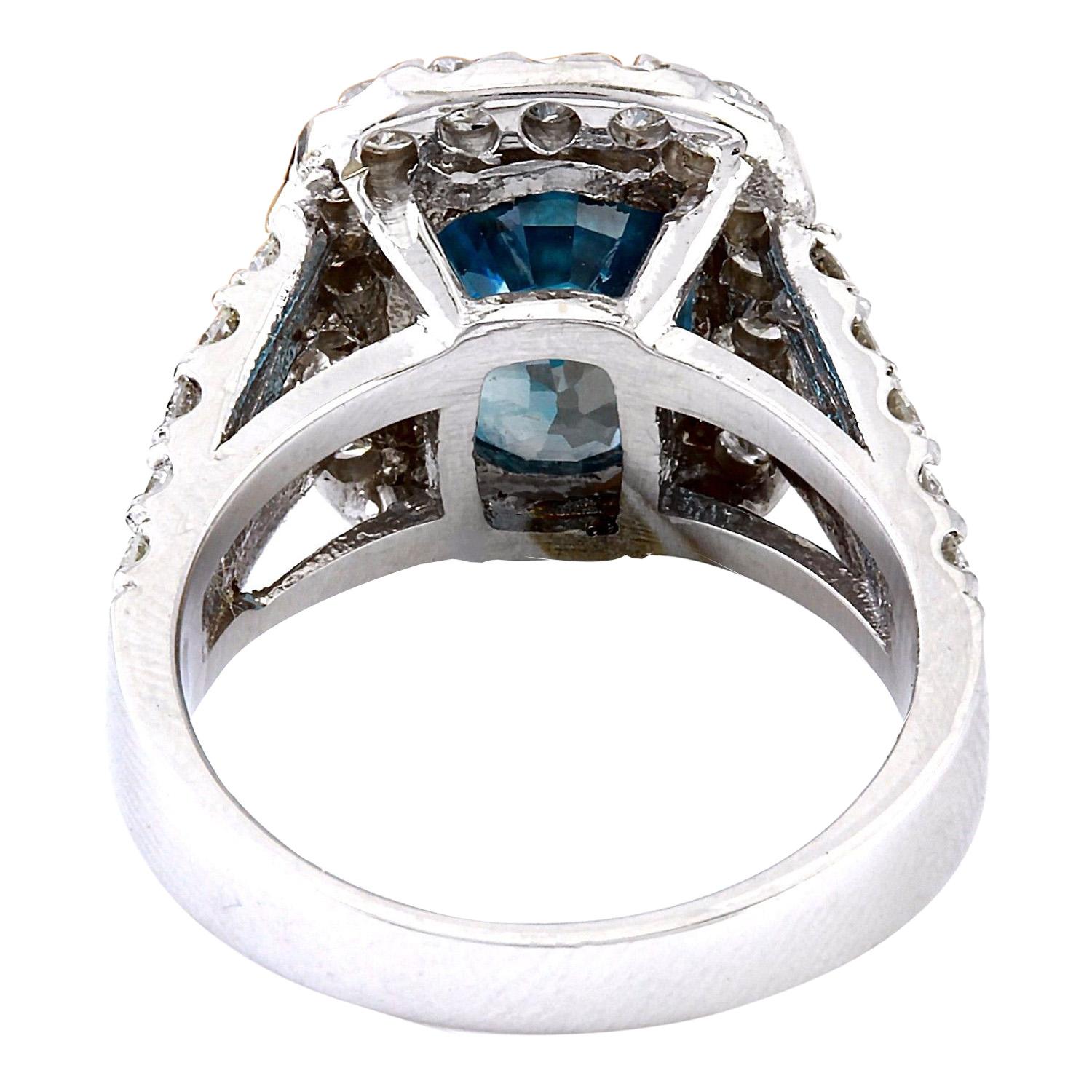 9.37 Carat Zircon 18 Karat Solid White Gold Diamond Ring In New Condition In Los Angeles, CA