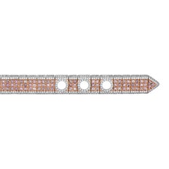 9.37 Carats Pink and White Diamond, Rose and White Gold, Belt Bracelet