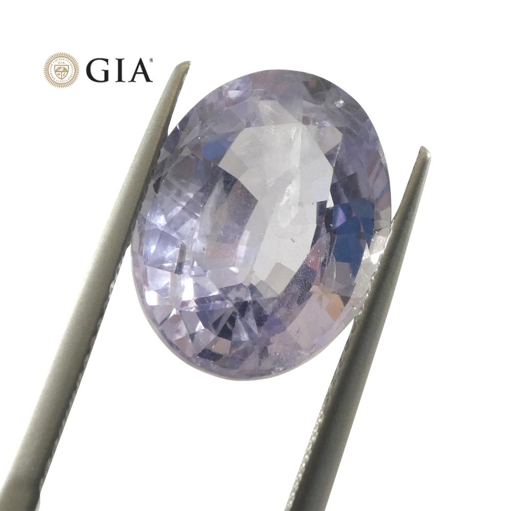 9.37ct Oval Violet to Pinkish Purple Sapphire GIA Certified Sri Lanka For Sale 3