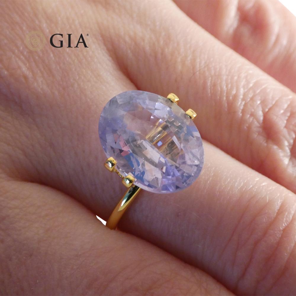9.37ct Oval Violet to Pinkish Purple Sapphire GIA Certified Sri Lanka For Sale 11