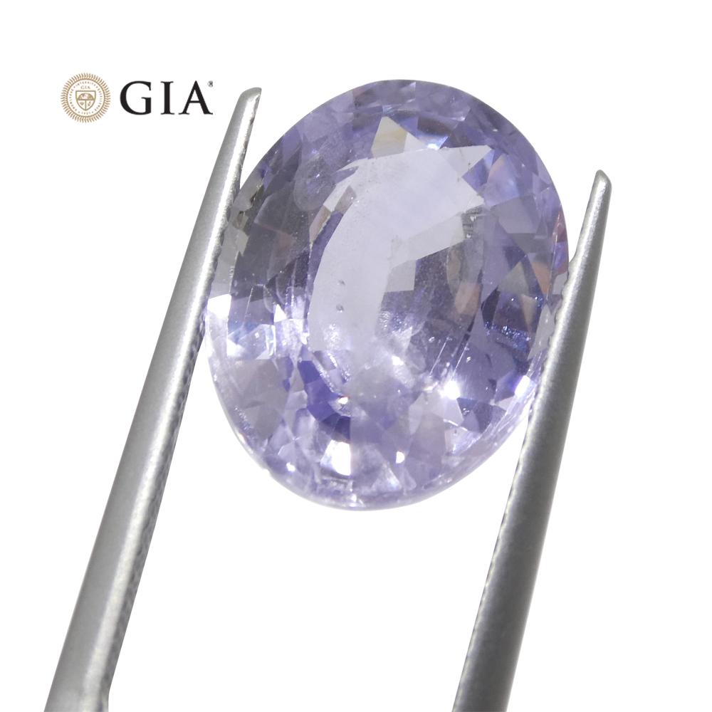 Brilliant Cut 9.37ct Oval Violet to Pinkish Purple Sapphire GIA Certified Sri Lanka For Sale