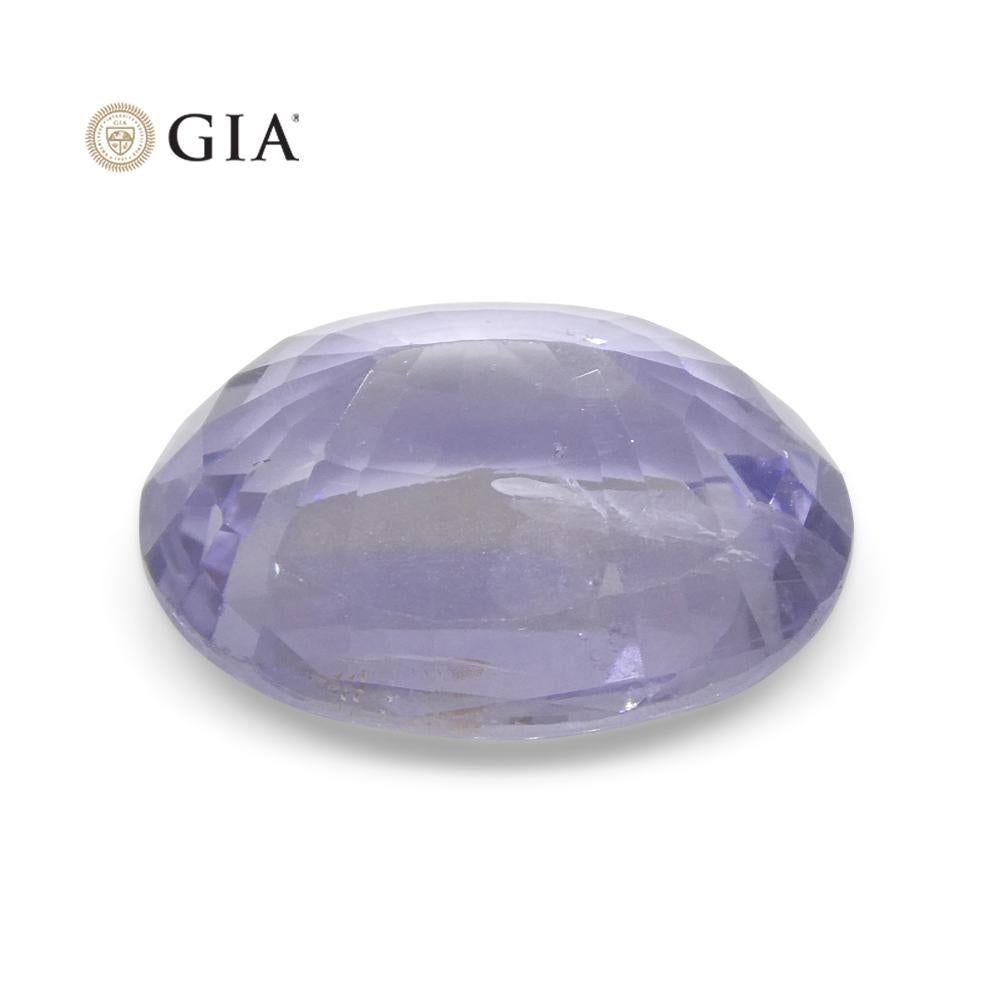 Women's or Men's 9.37ct Oval Violet to Pinkish Purple Sapphire GIA Certified Sri Lanka For Sale