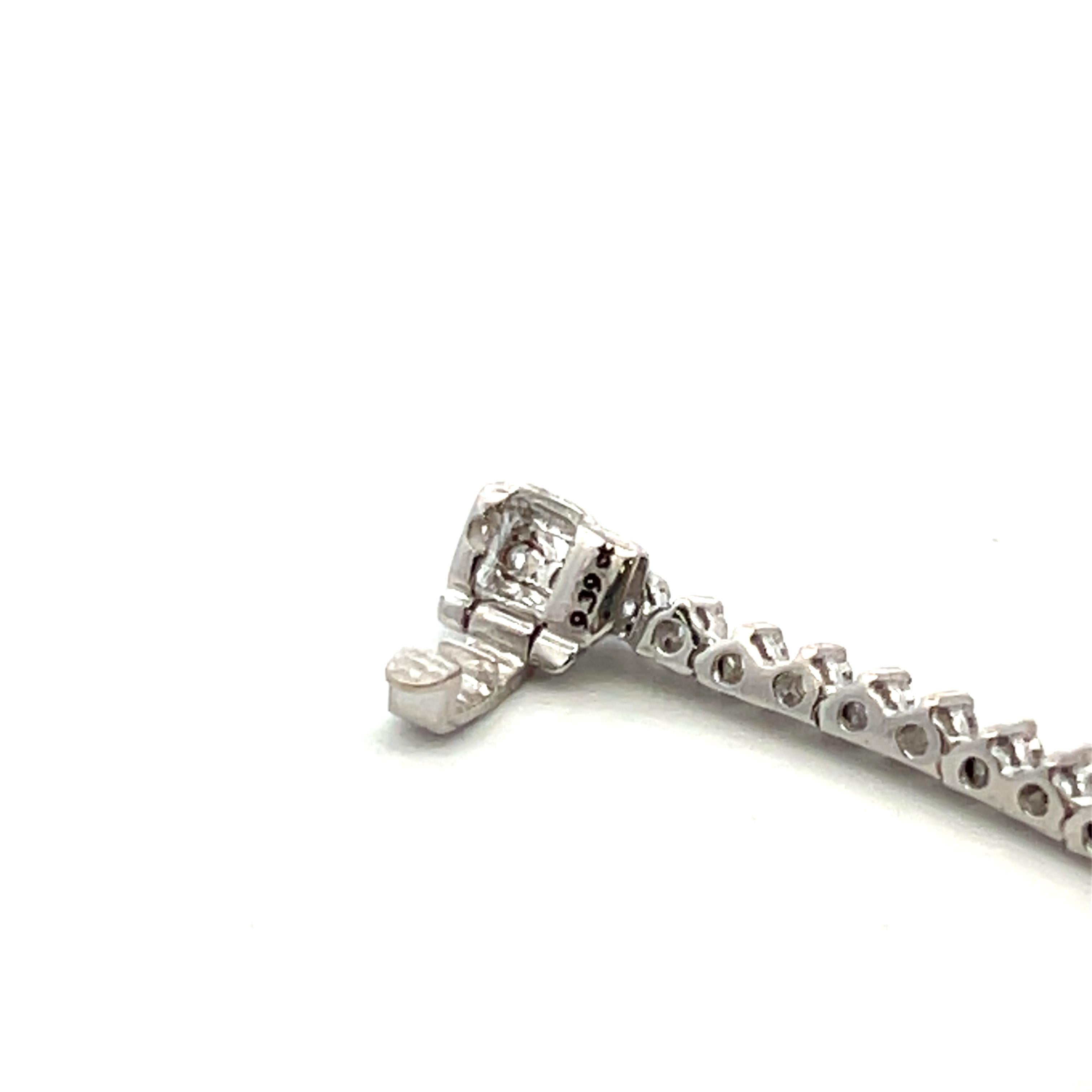 9.39 Carat Round Brilliant Diamond 14 Karat White Gold Riviera Necklace For Sale 3