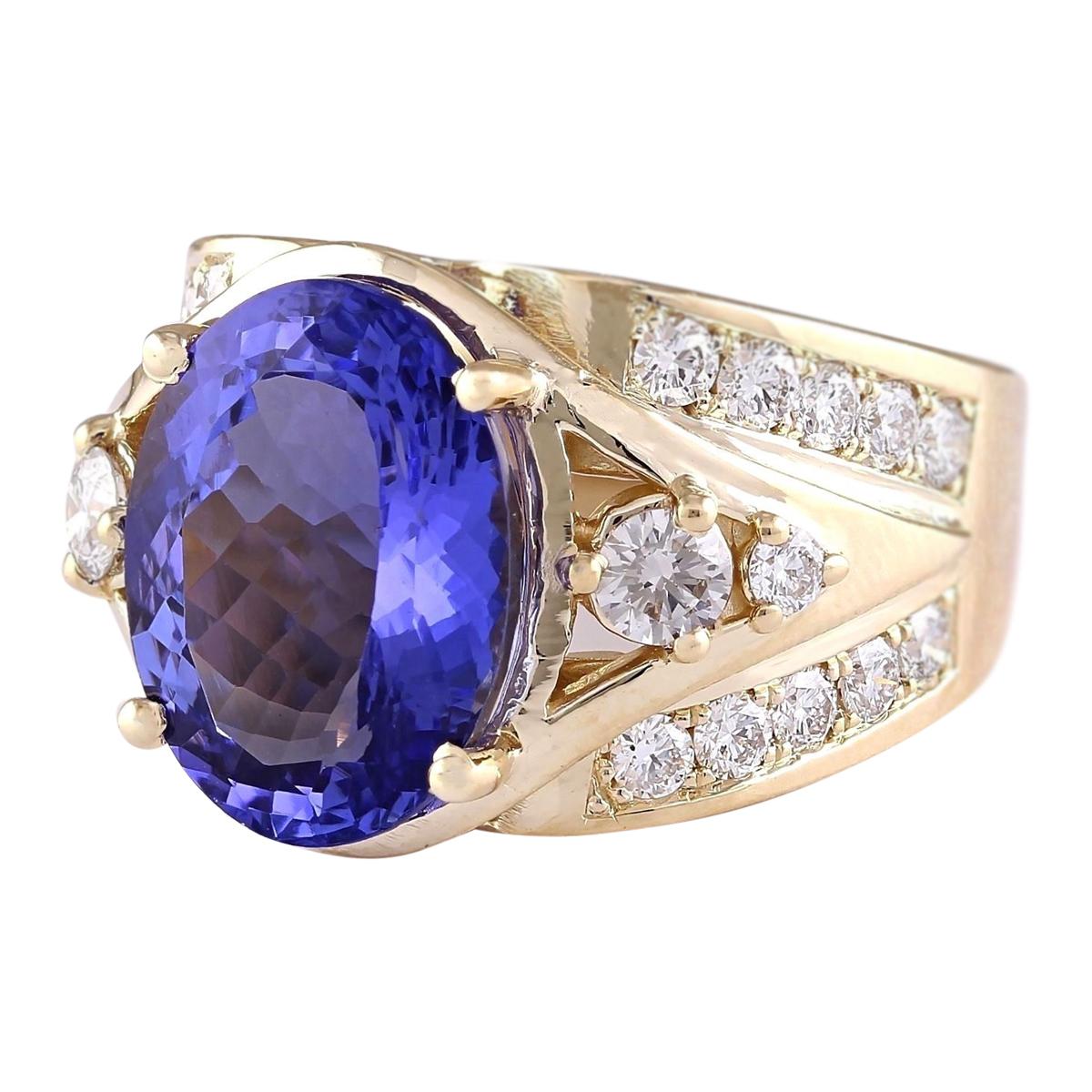 Discover sheer elegance and sophistication with our breathtaking Natural Tanzanite and Diamond Ring, meticulously crafted in luxurious 14K Yellow Gold. Each detail speaks to the utmost quality and beauty, from the distinguished 14K stamp affirming