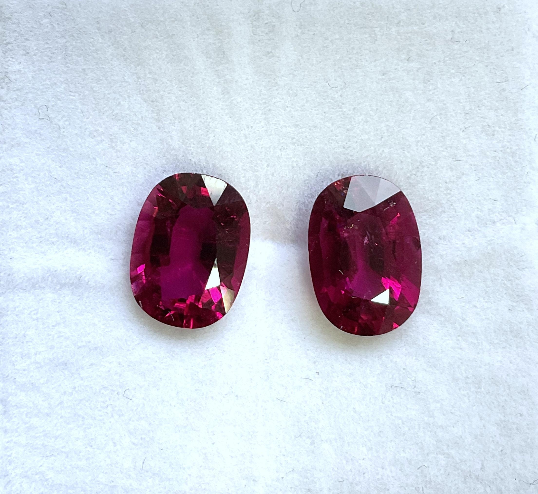 9.39 Carats Rubellite Tourmaline Oval Cut stone Pair For Jewelry Natural gem im Zustand „Neu“ im Angebot in Jaipur, RJ