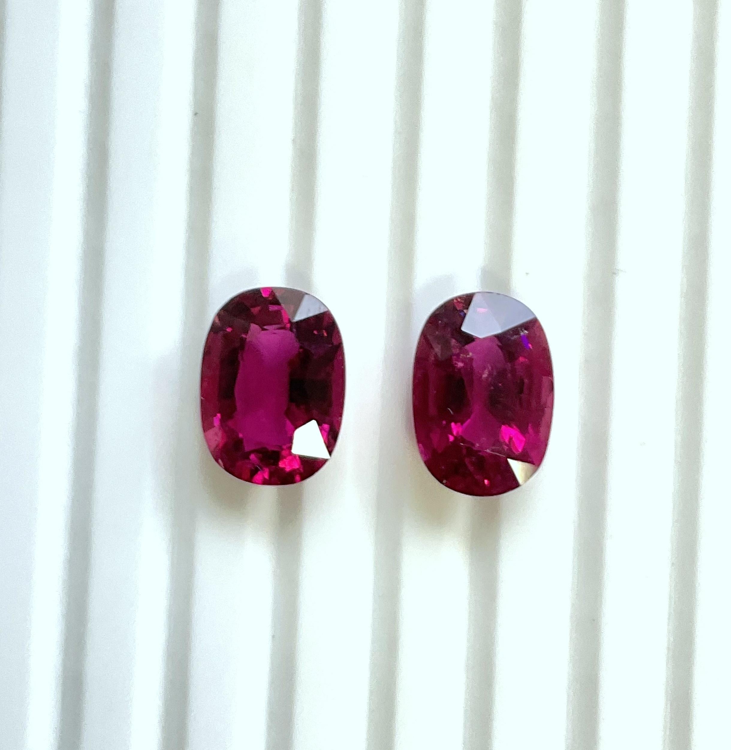 9.39 Carats Rubellite Tourmaline Oval Cut stone Pair For Jewelry Natural gem im Angebot 2