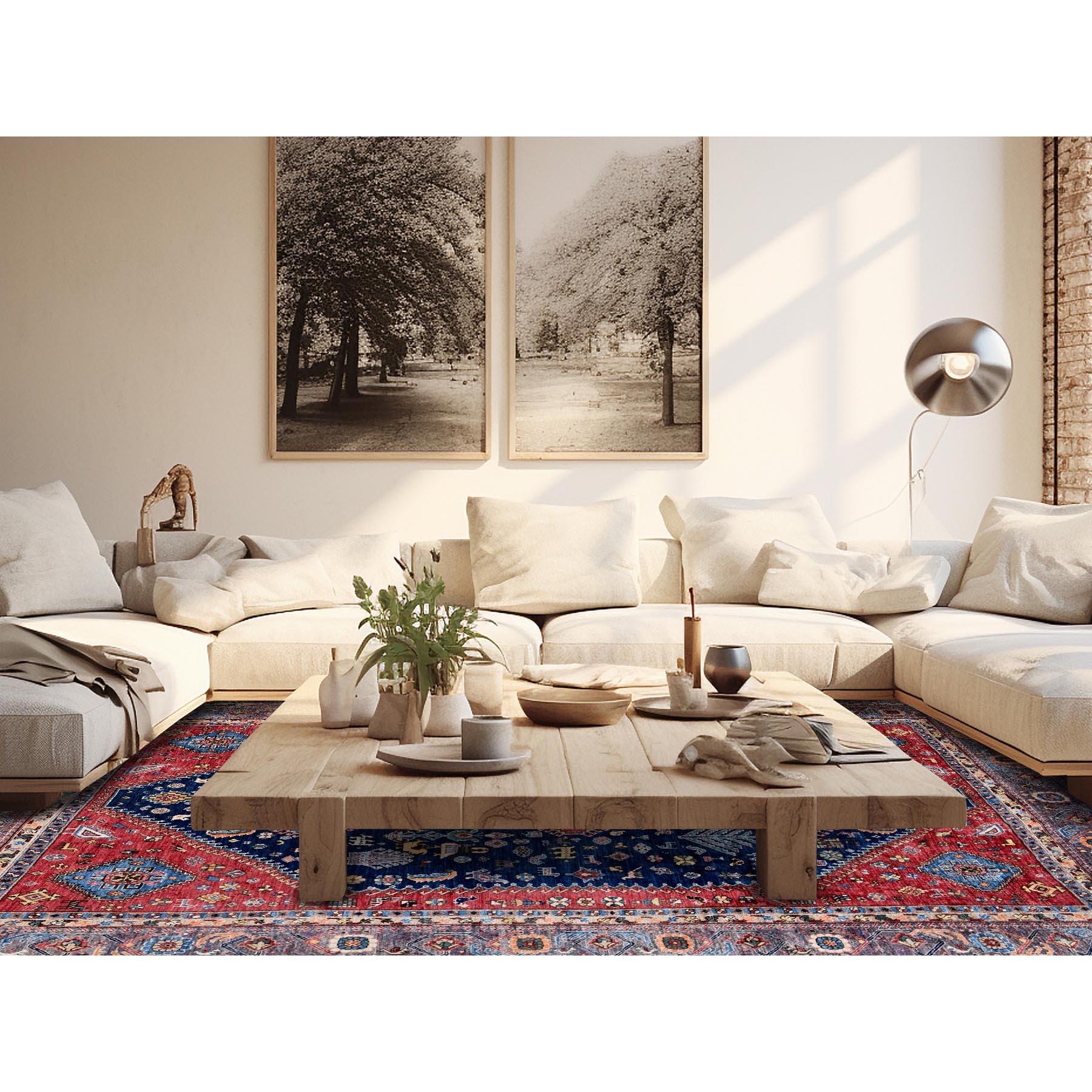 Yale Blue, Afghan Ersari with Turkish Knot, Caucasian Design Revival, Small Animal Figurines, Vegetable Dyes, Hand Knotted, Soft and Shiny Wool, Oriental Rug
Primary materials: Wool
Latex: No Pile 
height: 0.25 Inches
Style: Traditional
Primary
