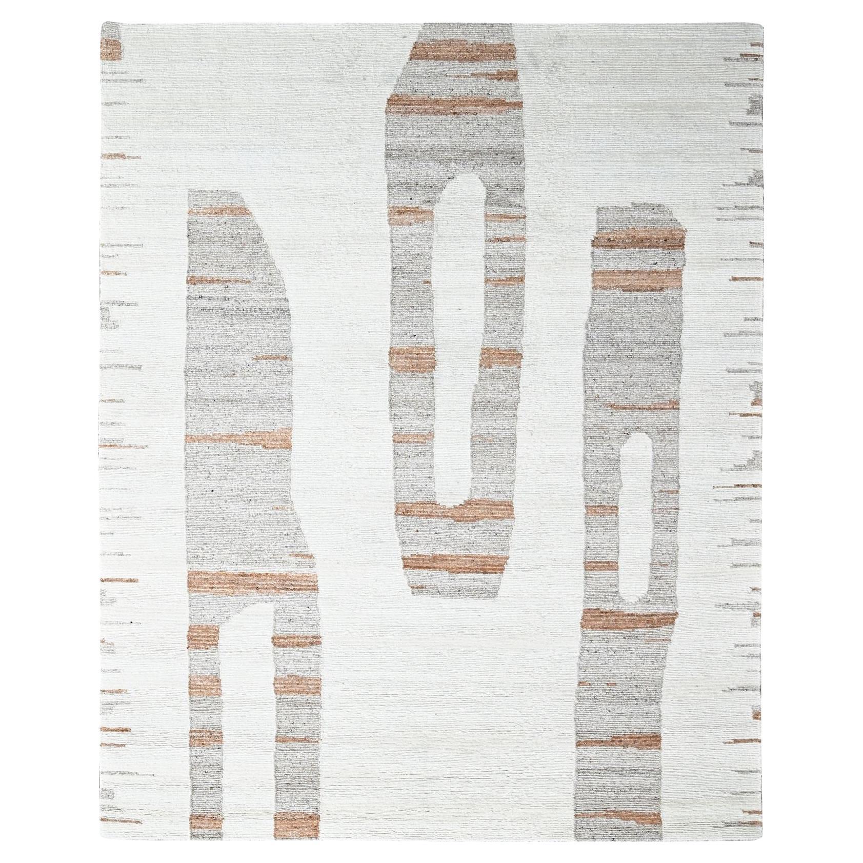 9
3 "x12
Elfenbein Minimalistisches Schwedisches Design Handgeknüpft Reine Wolle Orientteppich