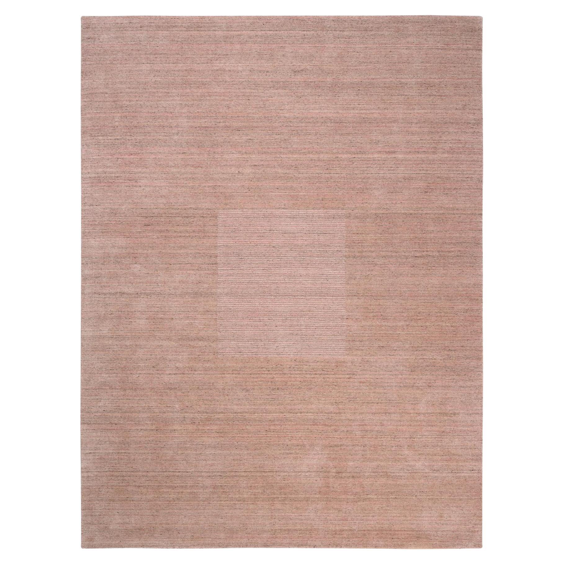 9'3 "x12' Modernes Design Handgewebte weiche Wolle Koralle Rosa Orientteppich im Angebot