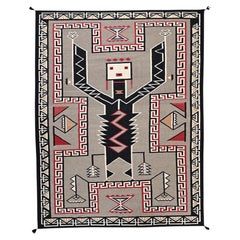 9'3"x12' Stone Gray Flat Weave Southwest Geometric Design Hand Woven Wool Rug