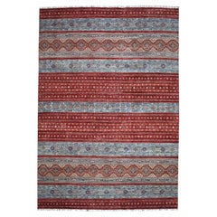 9'3"x12'1" Khorjin Design Red Super Kazak Pure Wool Hand Knotted Oriental Rug
