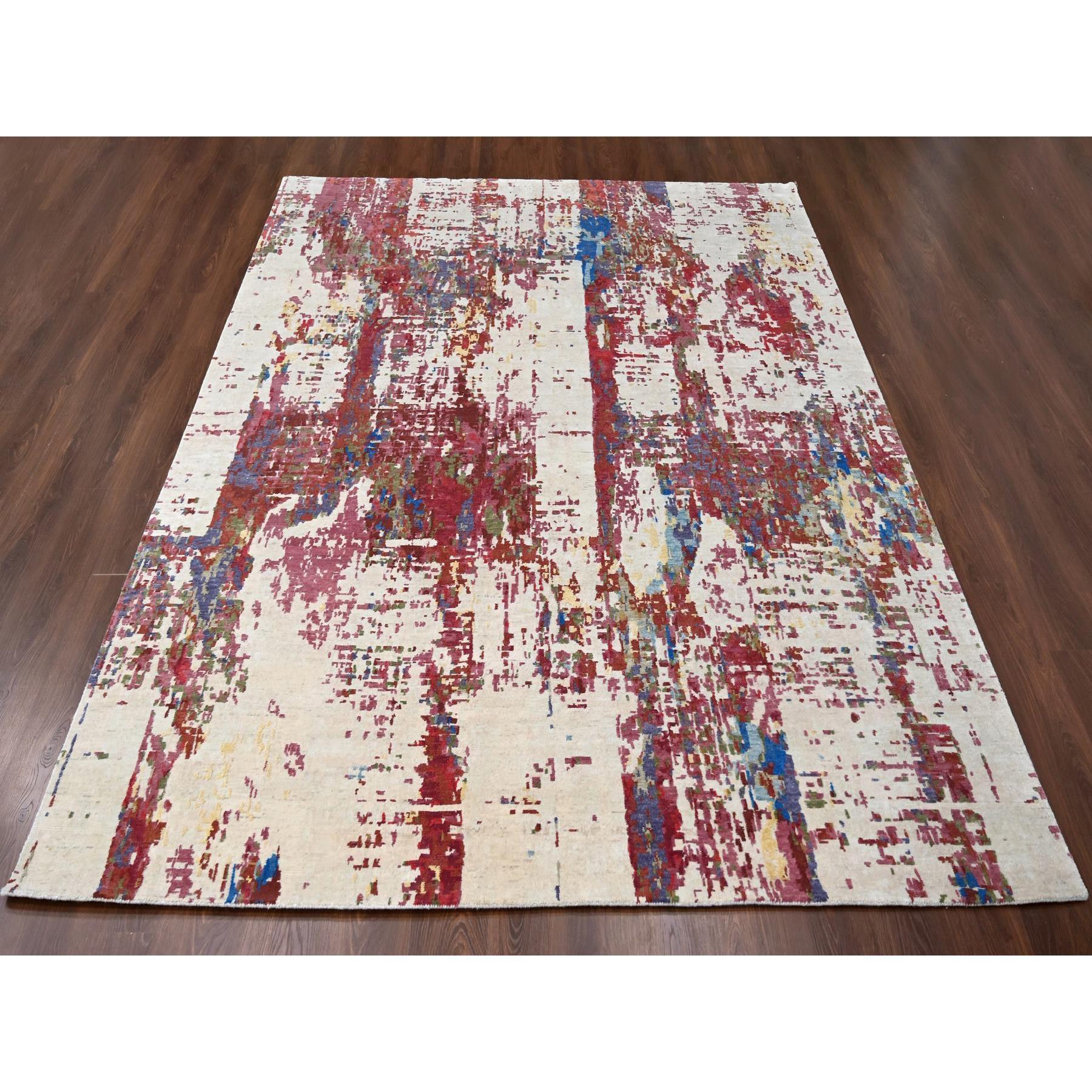 This is a truly genuine one-of-a-kind 100% Wool, Minimalist Stripe Design, Thick and Soft Pile, Hand Knotted, Oriental Rug. It has been Knotted for months and months in the centuries-old weaving craftsmanship techniques by expert artisans.
Primary