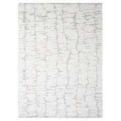 9'3 "x12'2" Bone White Minimalist Schwedisches Design Handgeknüpfter Teppich aus reiner Wolle